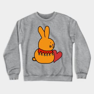 Easter Bunny with Valentine Heart on Valentines Day Crewneck Sweatshirt